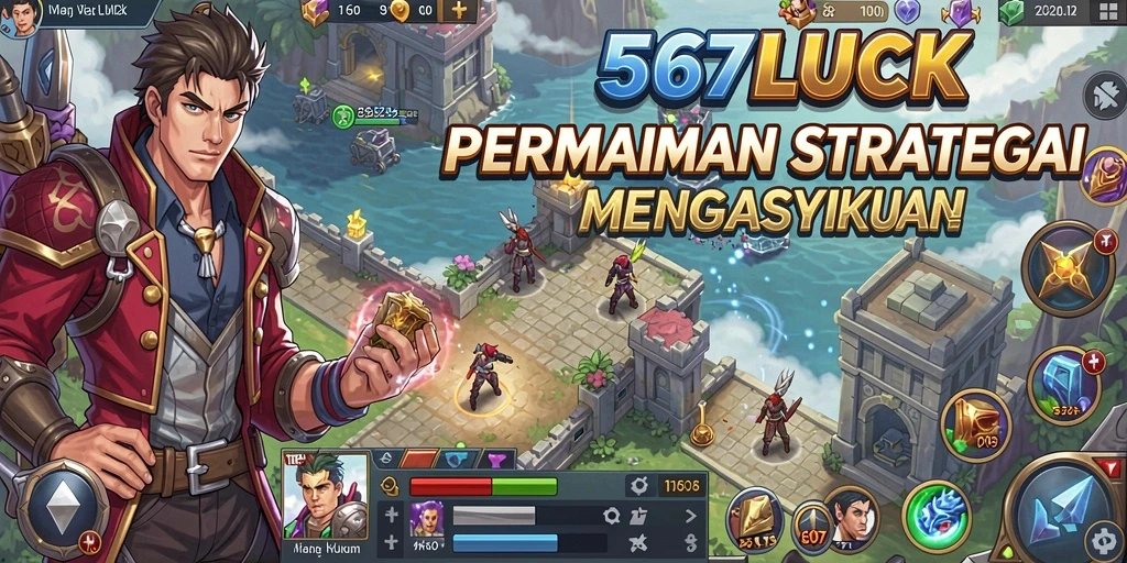 Screenshot gameplay 567LUCK menampilkan pertempuran seru dan pembangunan strategis.