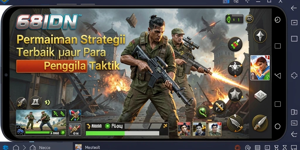 Tampilan gameplay 68IDN yang mendebarkan dengan aksi strategi nyata.