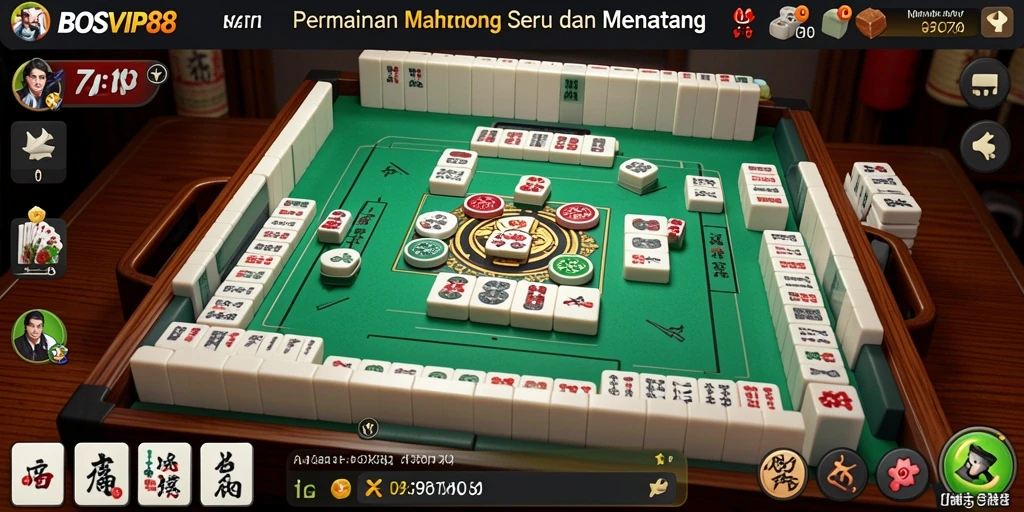 Tampilan gameplay seru dalam BOSVIP88 yang melibatkan tantangan Mahjong.