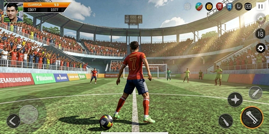 Tampilan gameplay seru C0077 dengan aksi olahraga yang menegangkan.