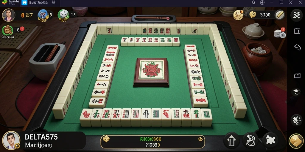 Tangkapan layar utama DELTA575 menunjukkan gameplay Mahjong yang mendebarkan.