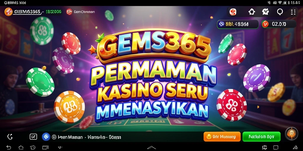 Screenshot utama GEMS365 menampilkan berbagai permainan kasino yang menarik.