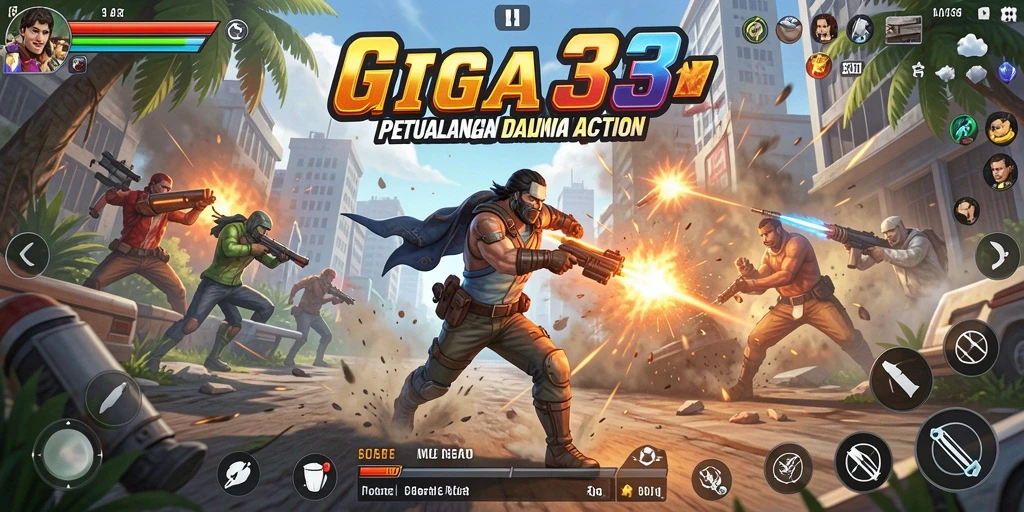 Tampilan gameplay penuh aksi dari GIGA33 yang memukau.