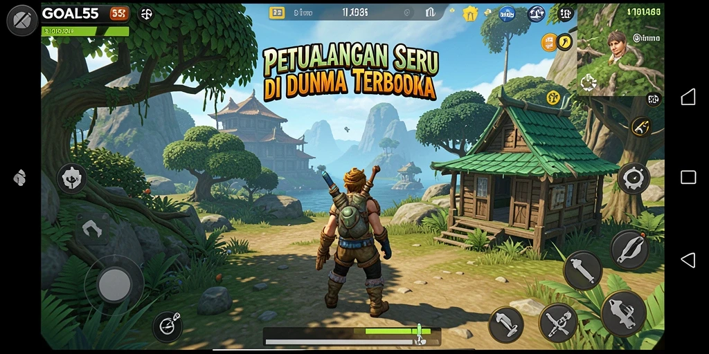 Tampilan gameplay seru dalam dunia terbuka GOAL55.