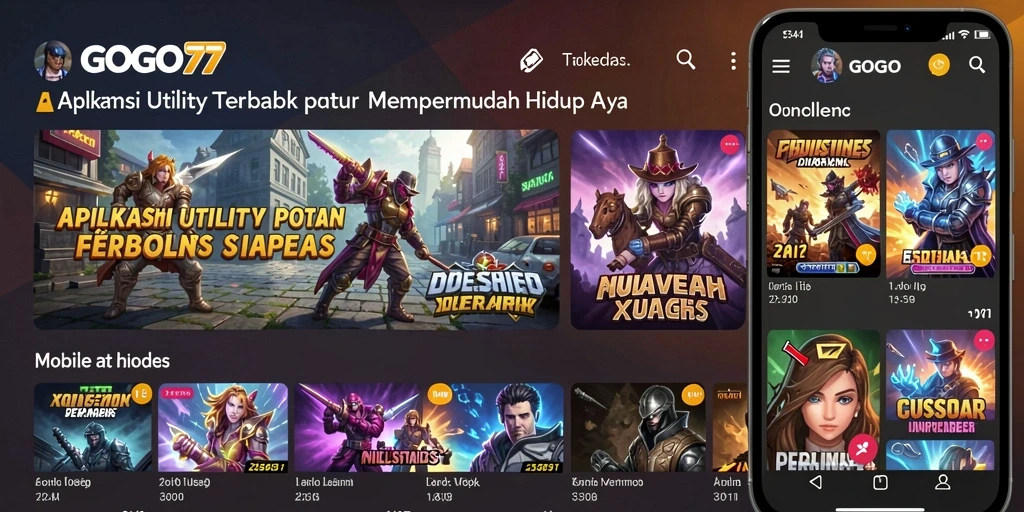 Screenshot utama GOGO77 menampilkan antarmuka pengguna yang bersih dan fungsional.