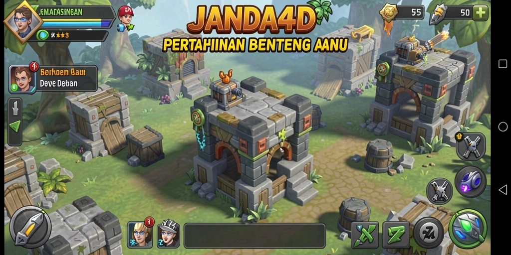 Tangkapan layar gameplay JANDA4D menampilkan menara bertahan yang strategis.