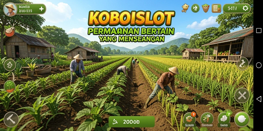 Tampilan menakjubkan dari gameplay bertani di KOBOISLOT.