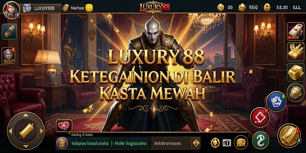 Screenshot gameplay LUXURY88 menampilkan suasana mansion yang menyeramkan.