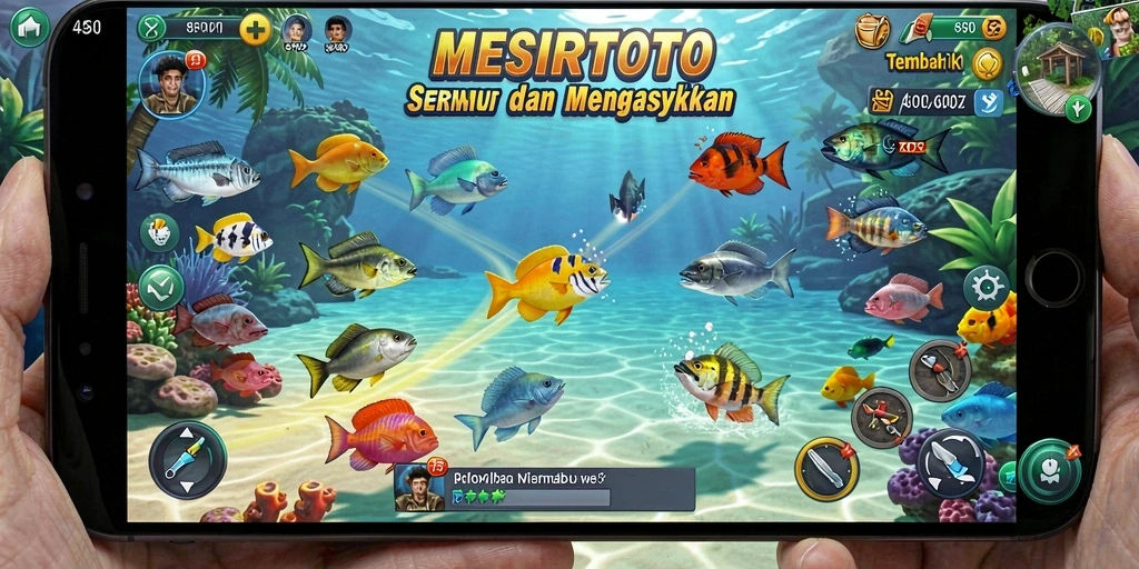 Tampilan gameplay seru saat menembak ikan di MESIRTOTO.