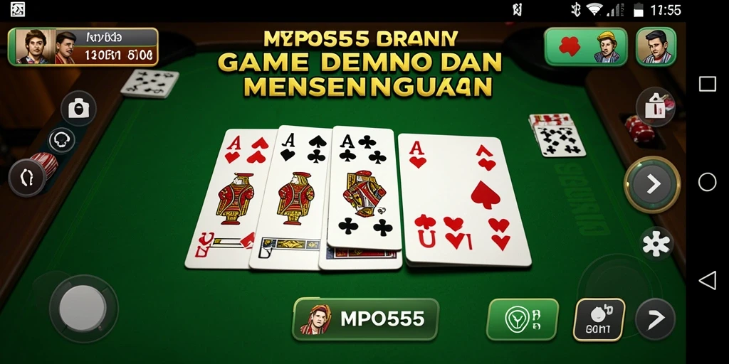 Screenshot MPO555 menampilkan gameplay Domino yang seru dan interaktif.