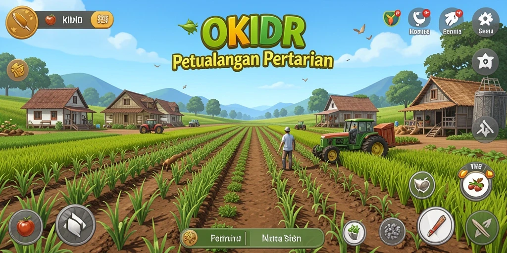 Gameplay menarik dari OKIDR dengan aktivitas pertanian yang seru.