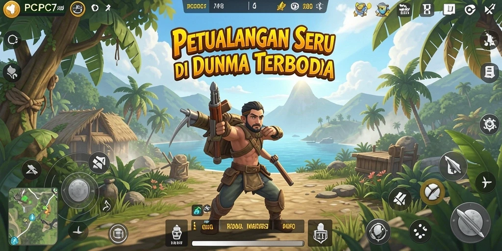 Screenshot gameplay <strong>PCPC7</strong> yang menampilkan eksplorasi dunia terbuka.