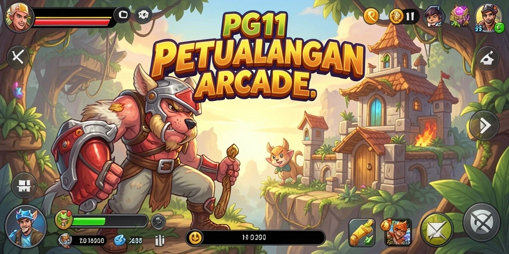Tampilan gameplay PG11 yang penuh warna dan menantang.