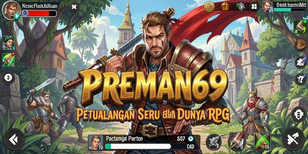 Tampilan gameplay seru dan mendebarkan di dunia RPG PREMAN69.