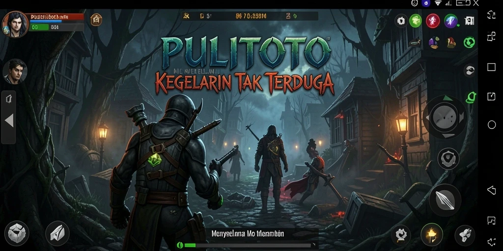 Screenshot gameplay PULITOTO menampilkan suasana menyeramkan dan menegangkan.