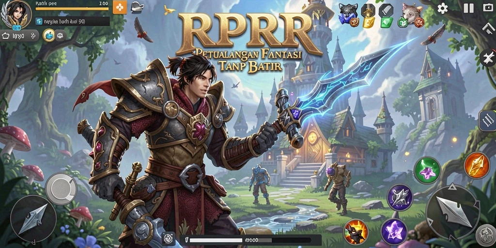 Screenshot utama RPRR menampilkan aksi seru dalam petualangan RPG.