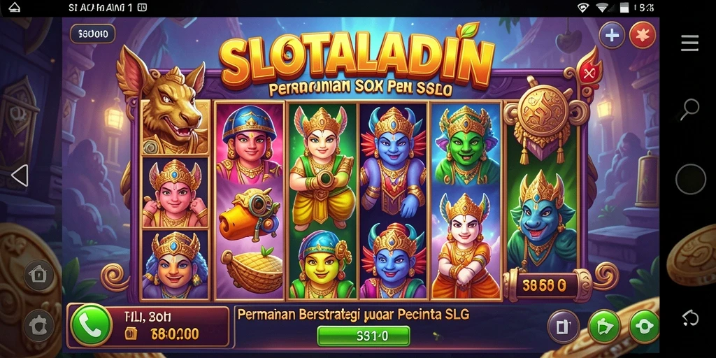Tampilan gameplay SLOTALADIN yang menegangkan dan penuh warna.