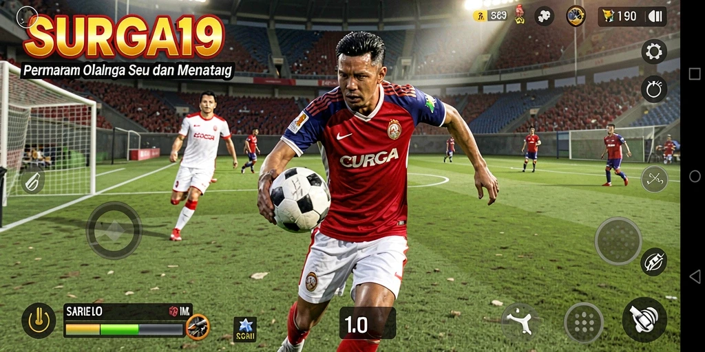 Screenshot utama <strong>SURGA19</strong> menampilkan gameplay olahraga yang intens dan seru.