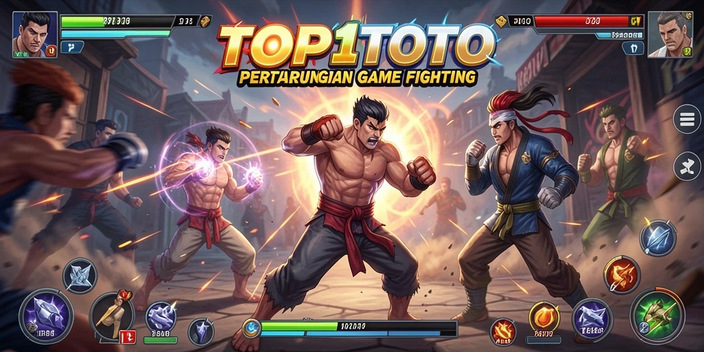 Tampilan gameplay TOP1TOTO yang penuh aksi dan strategi pertarungan.