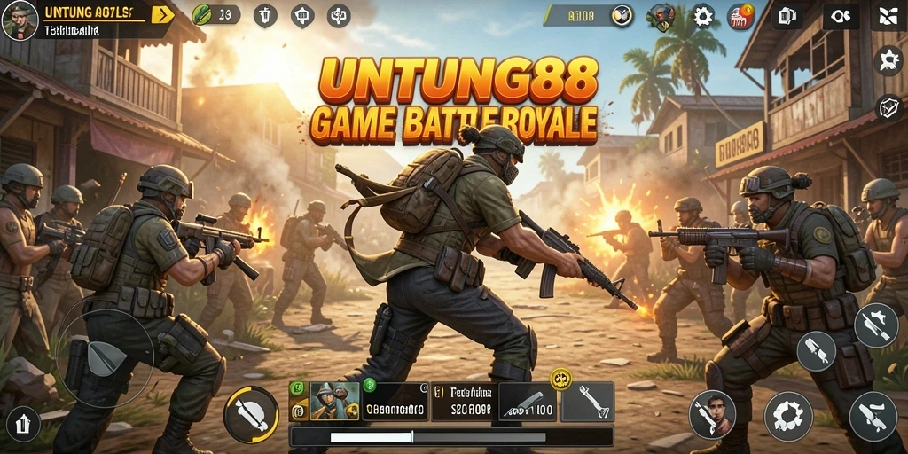 Tangkapan layar menunjukkan aksi mendebarkan di arena Battle Royale.