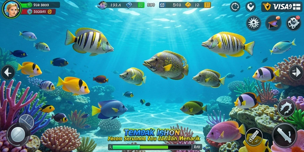 Tampilan gameplay seru dalam permainan Tembak Ikan VISA89.