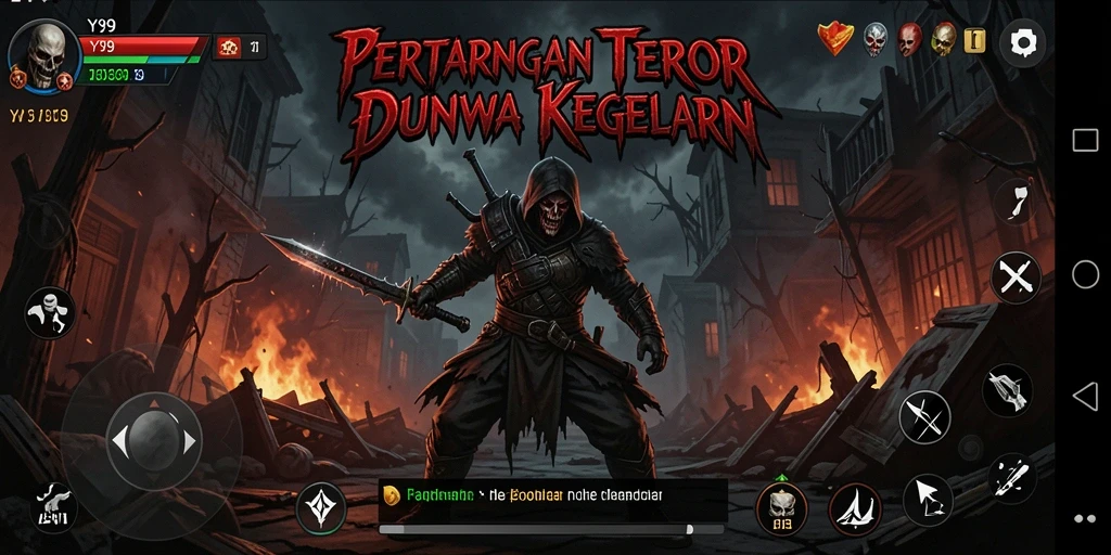 Tangkapan layar menampilkan momen seram di Y89 dengan efek visual menakutkan.
