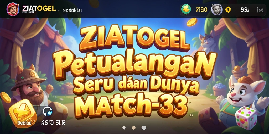Tampilan utama gameplay ZIATOGEL dengan elemen Match-3 yang menarik.