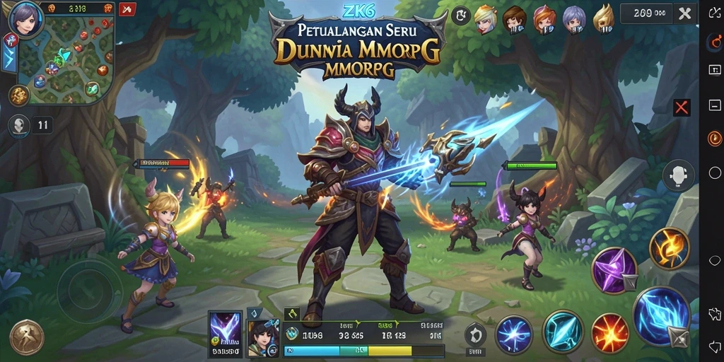 Gameplay ZK6 yang epik dalam dunia MMORPG.